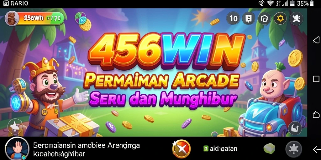 Screenshot 456WIN menampilkan gameplay arcade yang penuh warna.