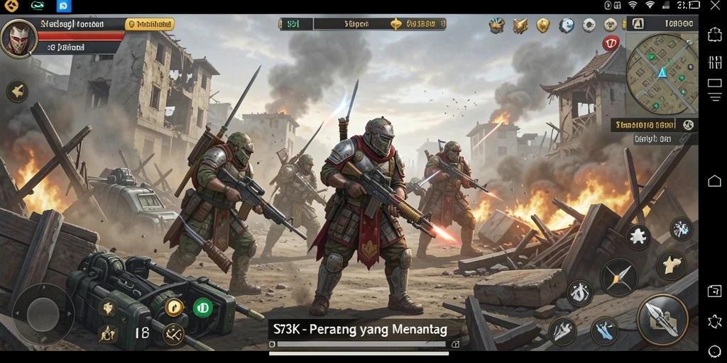 Tangkapan layar 73K memperlihatkan aksi strategis di medan perang.