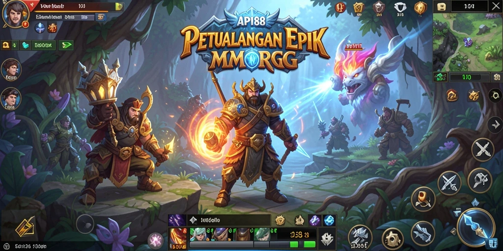 Tangkapan layar gameplay API88 menunjukkan pertempuran seru dalam mode MMORPG.