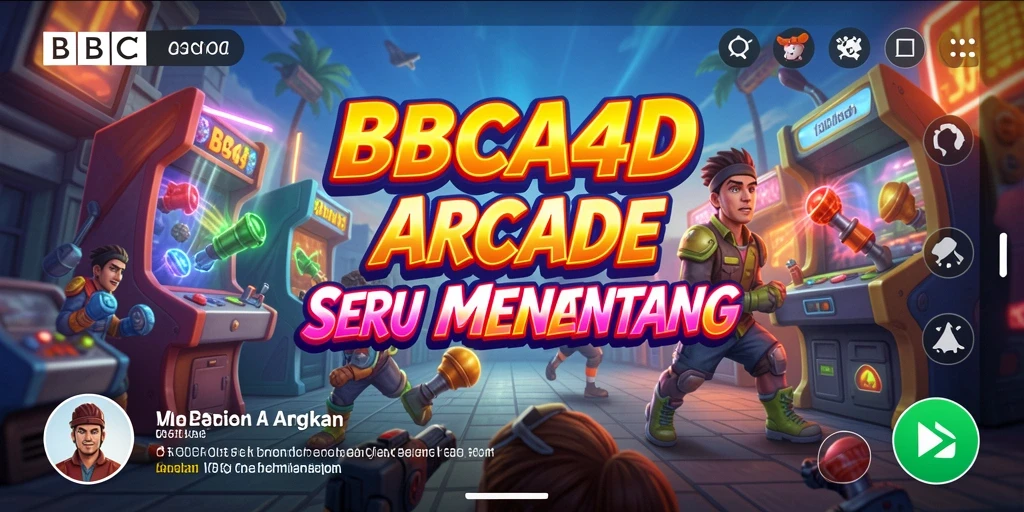 Screenshot BBCA4D menampilkan adegan penuh aksi dari gameplay Arcade yang seru.