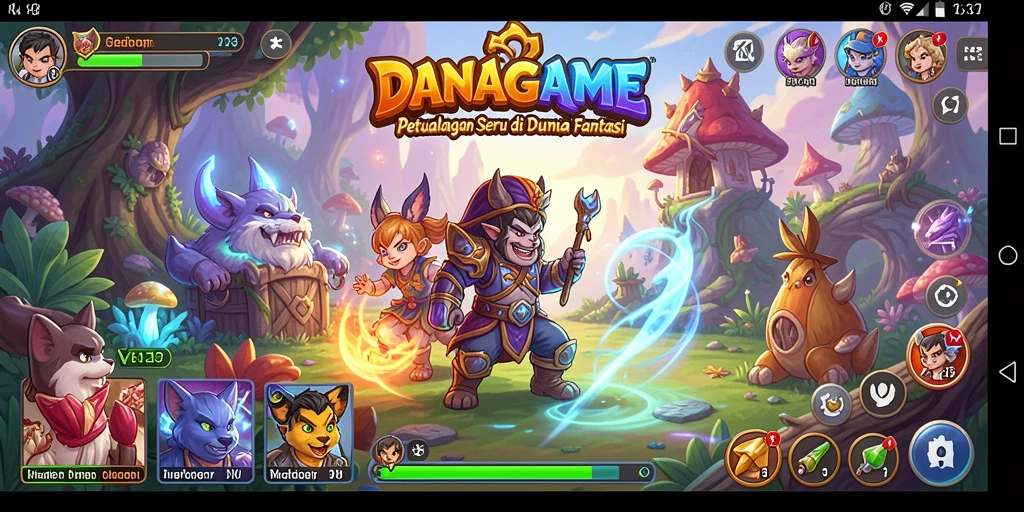 Tampilan gameplay petualangan yang mendebarkan di DANAGAME.
