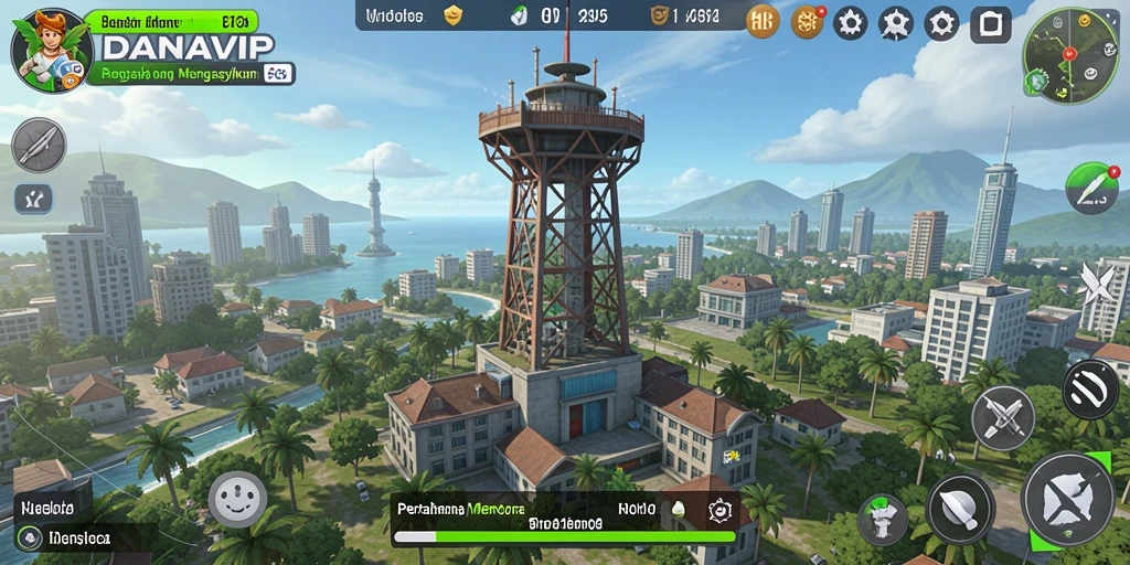 Tampilan gameplay menarik dalam game Tower Defense.