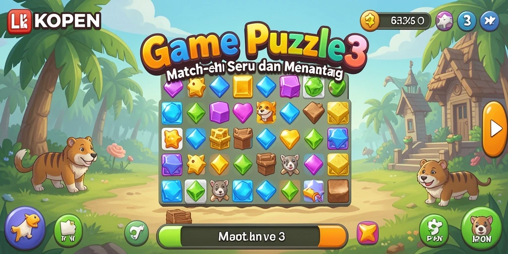 Screenshot gameplay LKOPEN yang penuh warna dan menantang.
