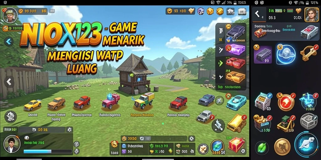 Tampilan gameplay menarik dari NOX123 yang menunjukkan kemajuan karakter