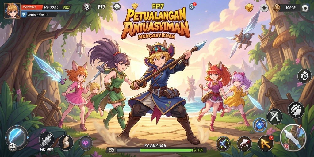 Tampilkan karakter dan aksi seru dalam gameplay PP7.