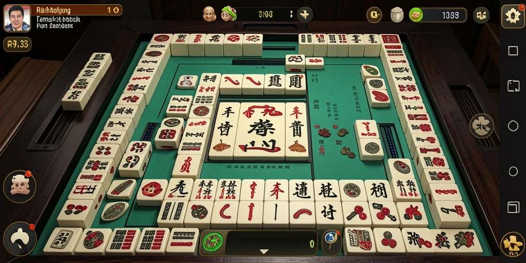 Screenshot permainan RR33 yang menampilkan aksi Mahjong yang seru.