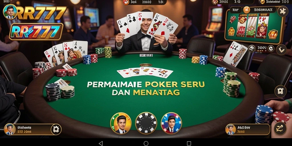 Tampilan gameplay menarik dari aplikasi poker RR777.