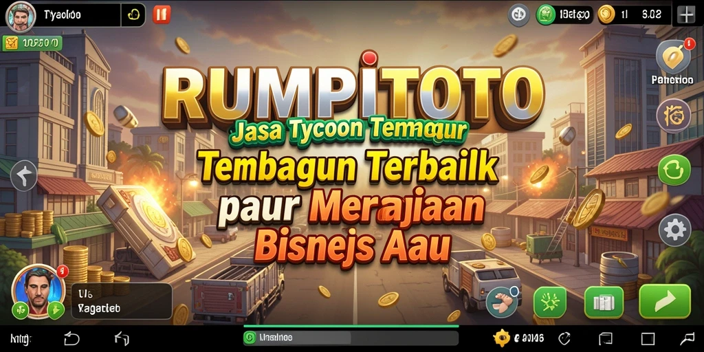 Gambaran gameplay seru RUMPITOTO saat membangun kerajaan bisnis.