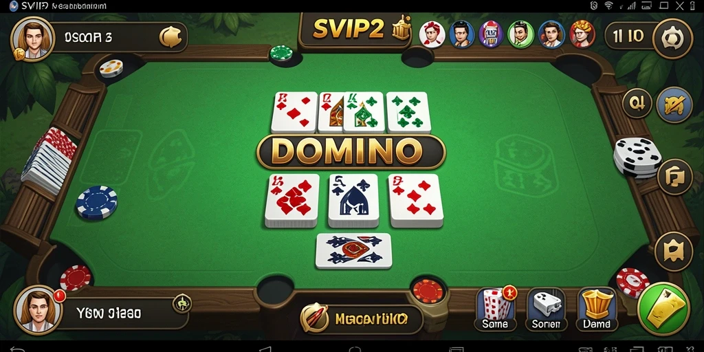 Tampilan gameplay seru dari SVIP2 dengan momen mendebarkan saat bermain domino.