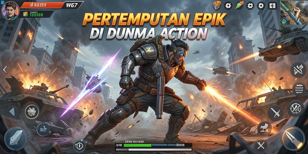 Gameplay W67 menampilkan pertarungan yang intens dan seru.